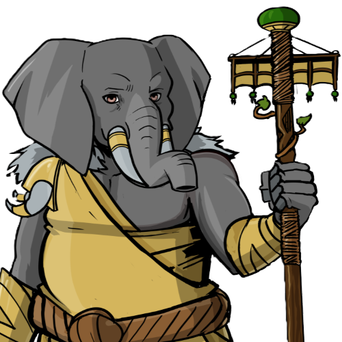 Elephant Monk Transparent 3 square 500